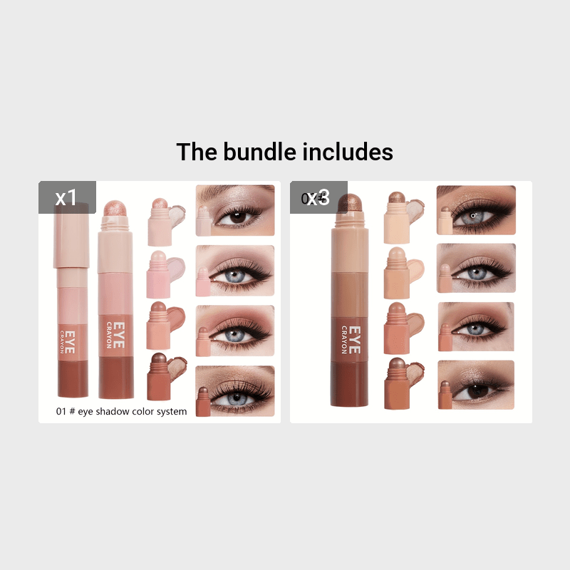 Crema de ojos para mujeres y lápiz de sombra de ojos multicolor tamaño mini de viaje