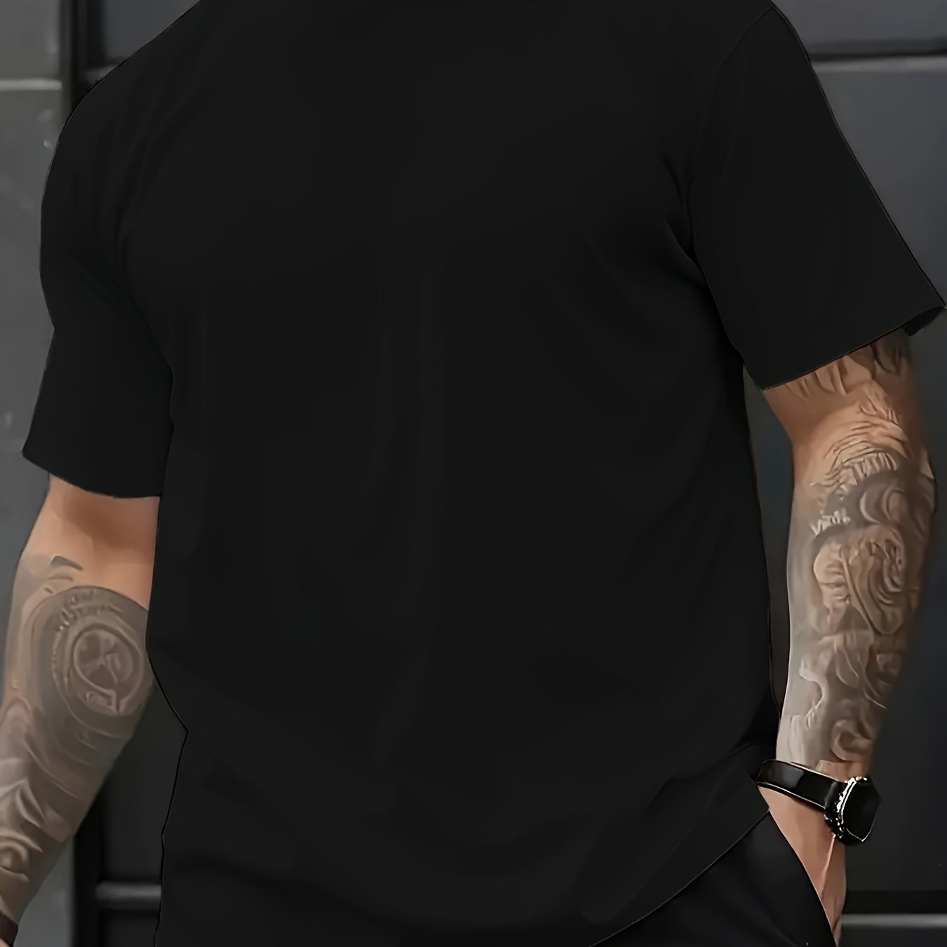 Men's Casual T-Shirt Large Size Short Sleeve Polyester Breathable Comfortable