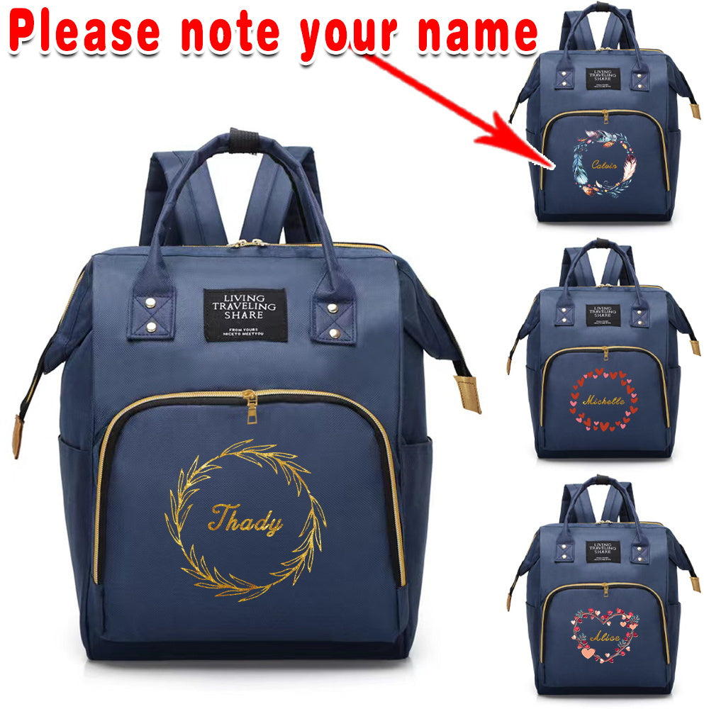 Personalized Diaper Bag with Custom Name Large Capacity Travel Organizer for Women