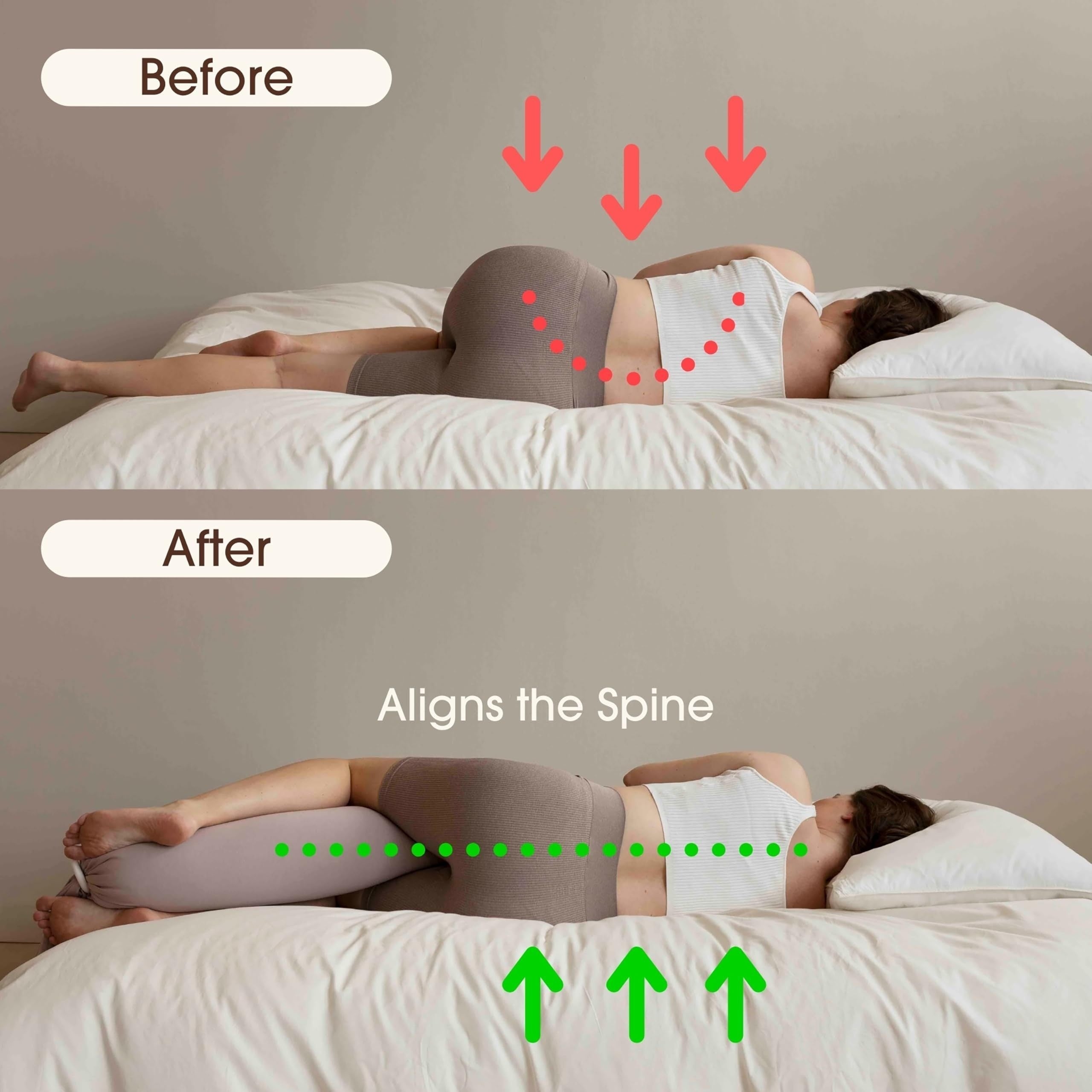 Ultra-Soft Full Body Cushion for Side Sleepers and Maternity Support Lightweight Adjustable Pillow