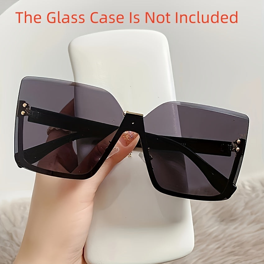 Women Semi-Rimless Fashion Glasses with Gradient Lenses for Driving and Casual Wear