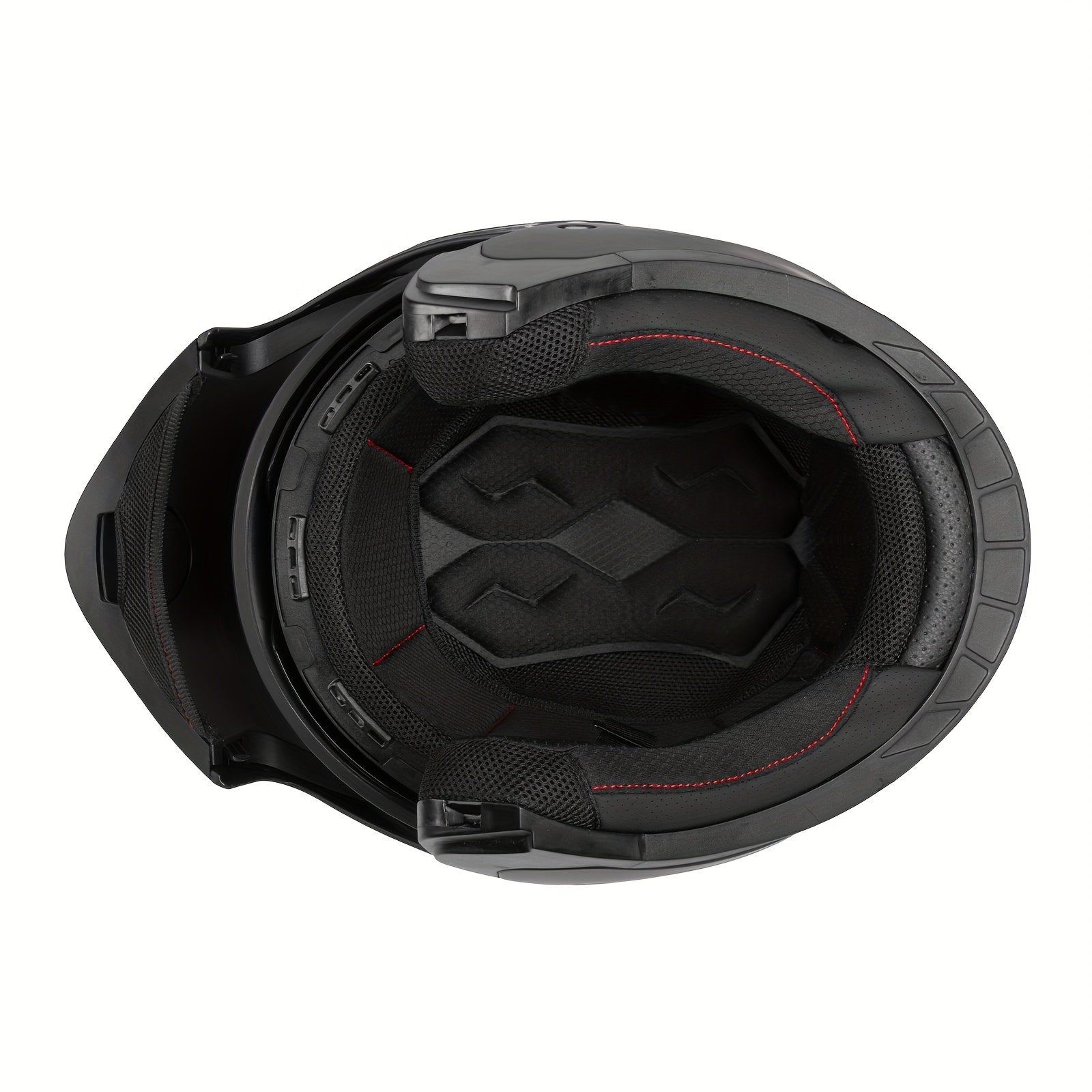 Black Open Face Modular Motorcycle Helmet with Dual Flip-Up Visors and ABS Material