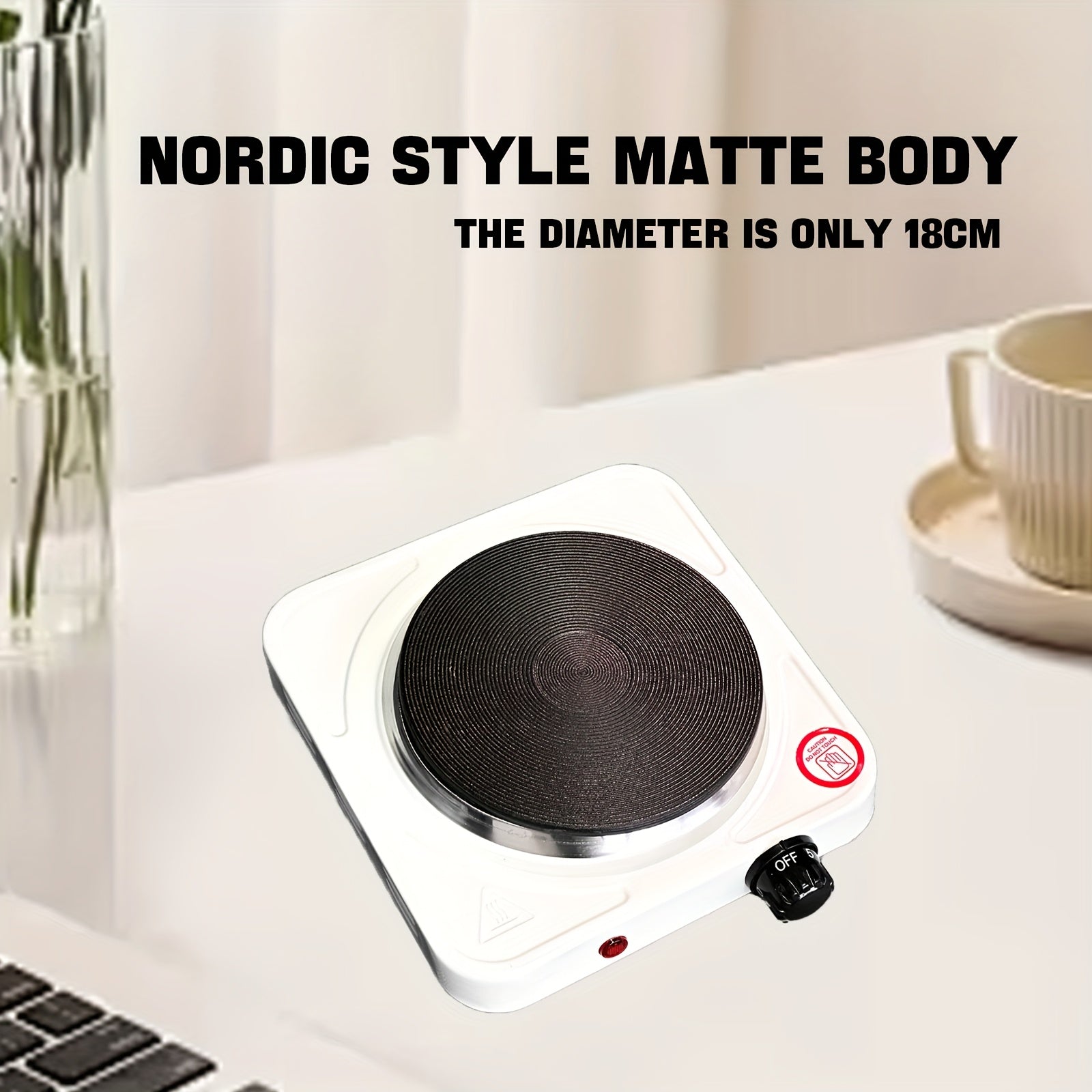 Small electric stove with coffee maker tea kettle iron construction European plug portable