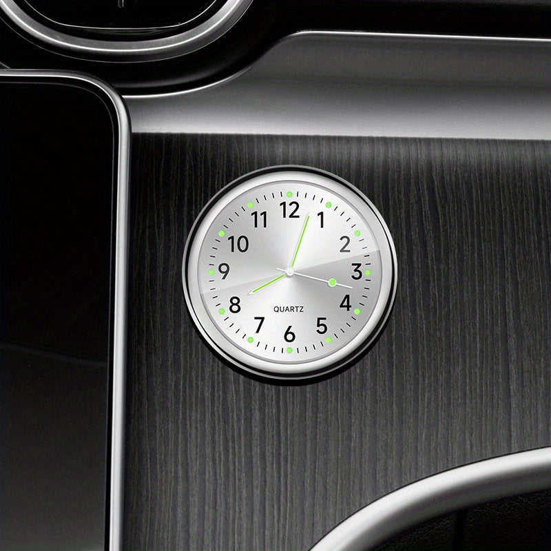 Luxury Car Dashboard Clock Glow-in-the-Dark Analog Mini Quartz Timepiece for High-End Vehicles