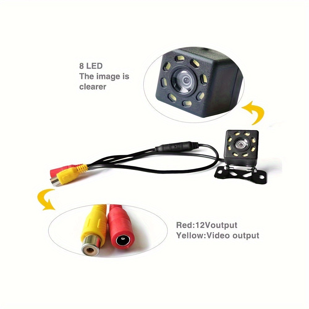 Камера заднего вида для автомобиля 4/8/12 LED 480P, не водонепроницаемая, 12V, камера заднего вида