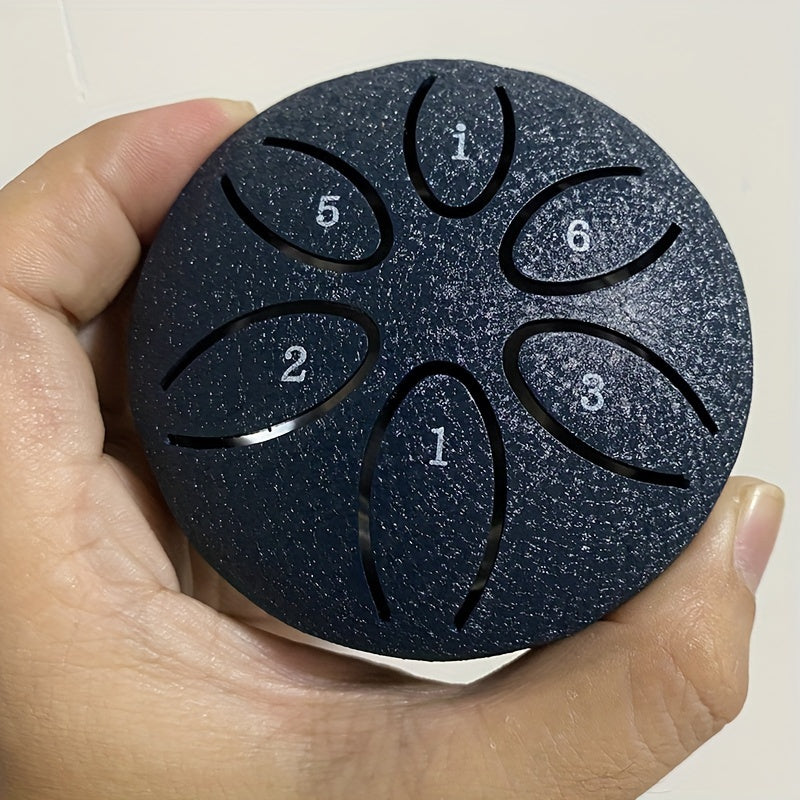 Mini tambor de lengua de acero de 6 notas, instrumento de percusión pequeño para meditación, yoga y relajación