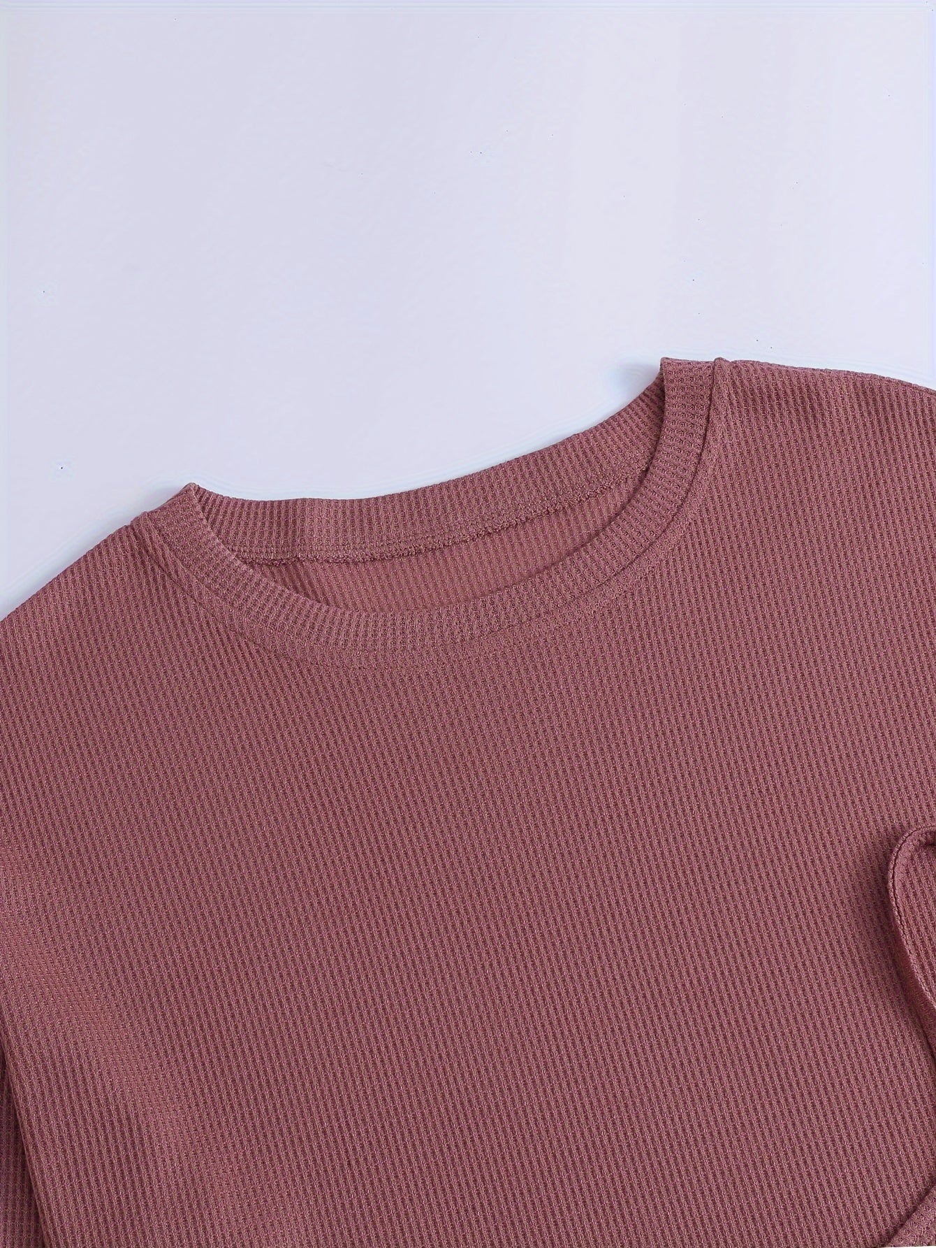 Adult Waffle Knit Pajama Set Three Piece Long Sleeve Casual Winter Fall Solid