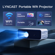 Proyector portátil para exteriores 4K WiFi6 con corrección automática de keystone para cine en casa