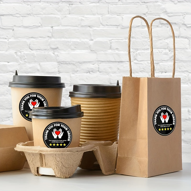 60 Pieces of Appreciation Stickers with 5-Star Review Support for Delivery Drivers