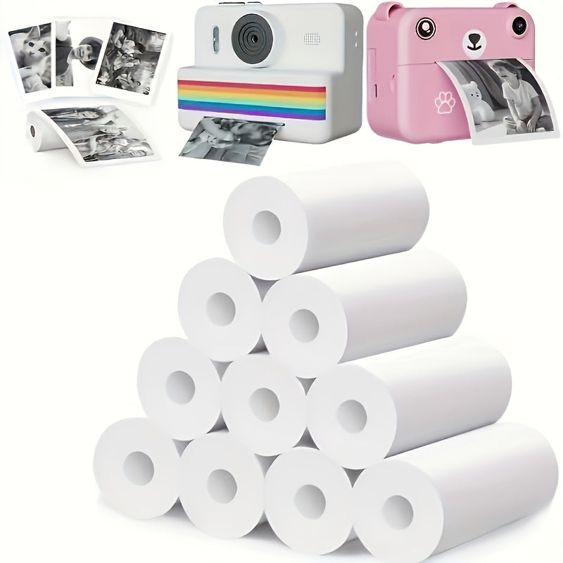 Pack of 10 Thermal Printer Paper Rolls for Portable Instant Camera Inkless Printing