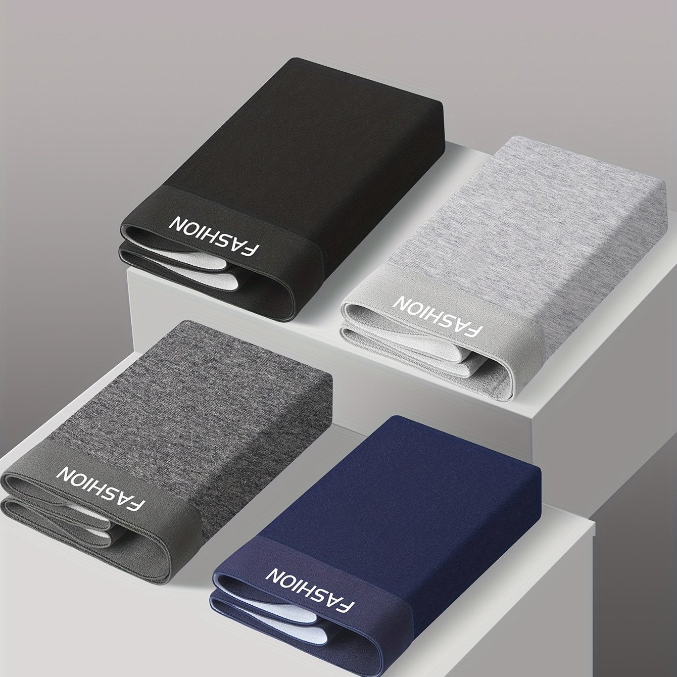 Men's Solid Color Breathable Boxer Briefs with Stretchy High-Performance Fabric