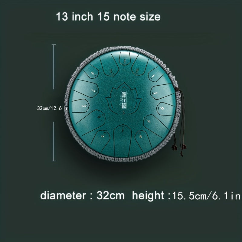 Steel Tongue Drum 15 Notes Handcrafted Meditation Yoga Relaxation 33cm Key of C
