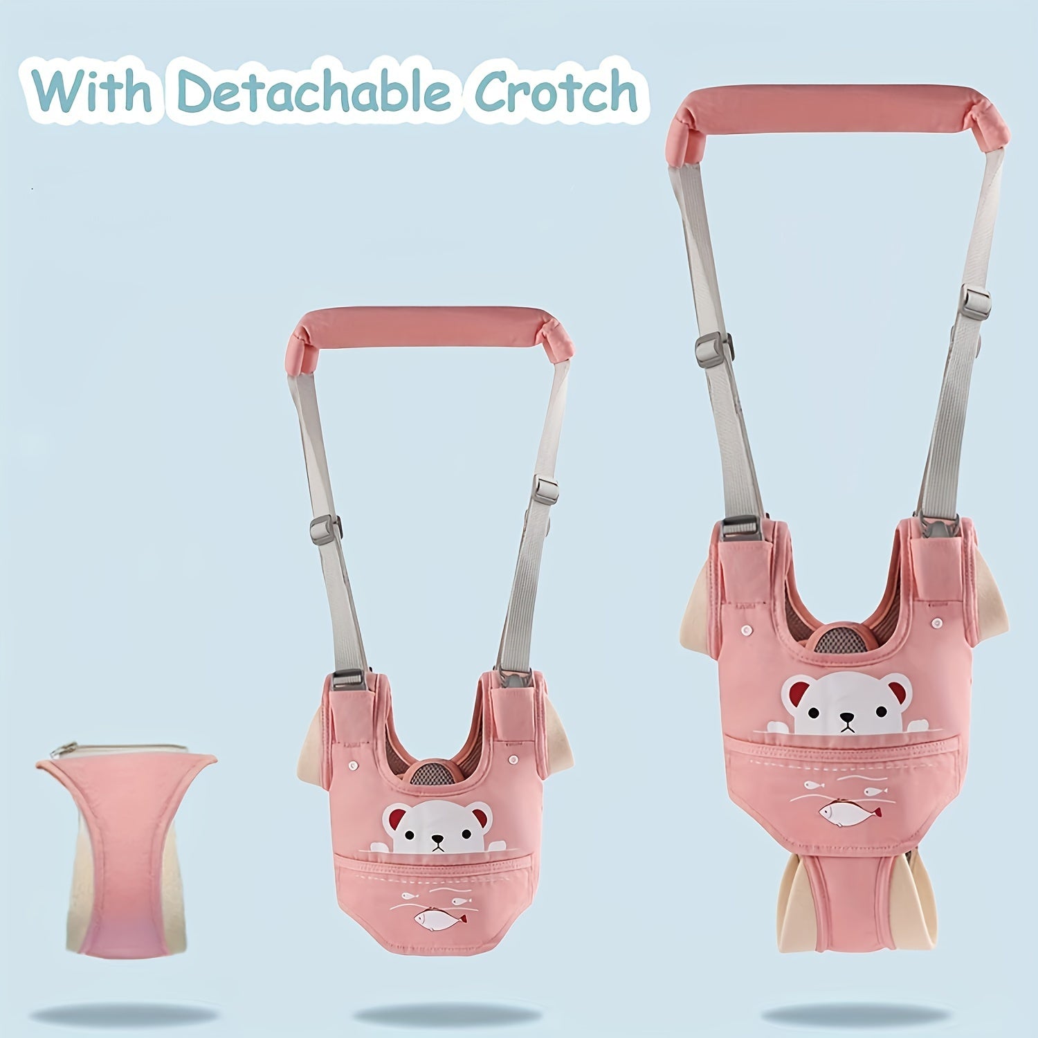 Adjustable Safety Harness Strap Rope with Removable Crotch Protector for Walking Assistance