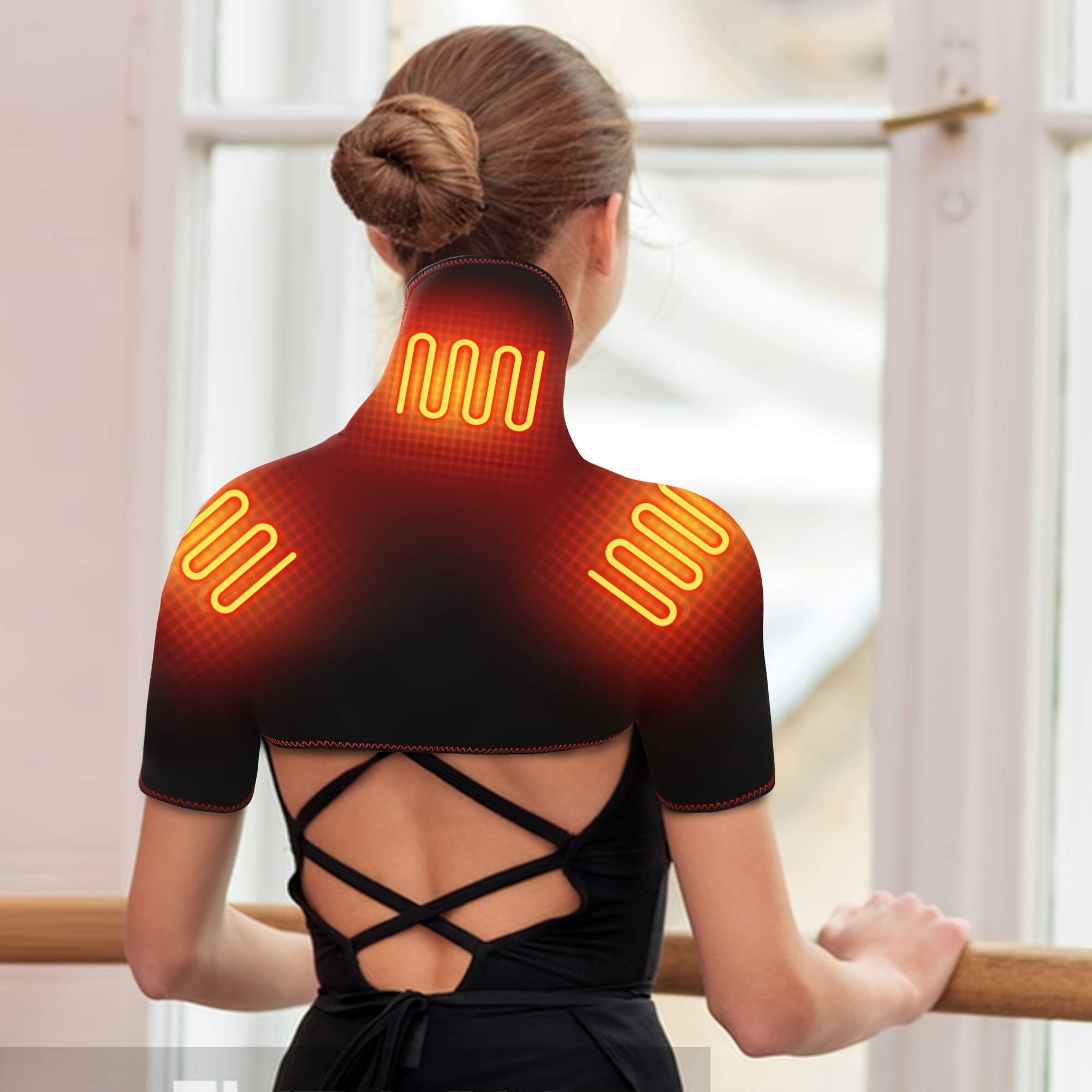 Unisex Heated Neck Guard USB Powered Dual Strap with Adjustable Settings