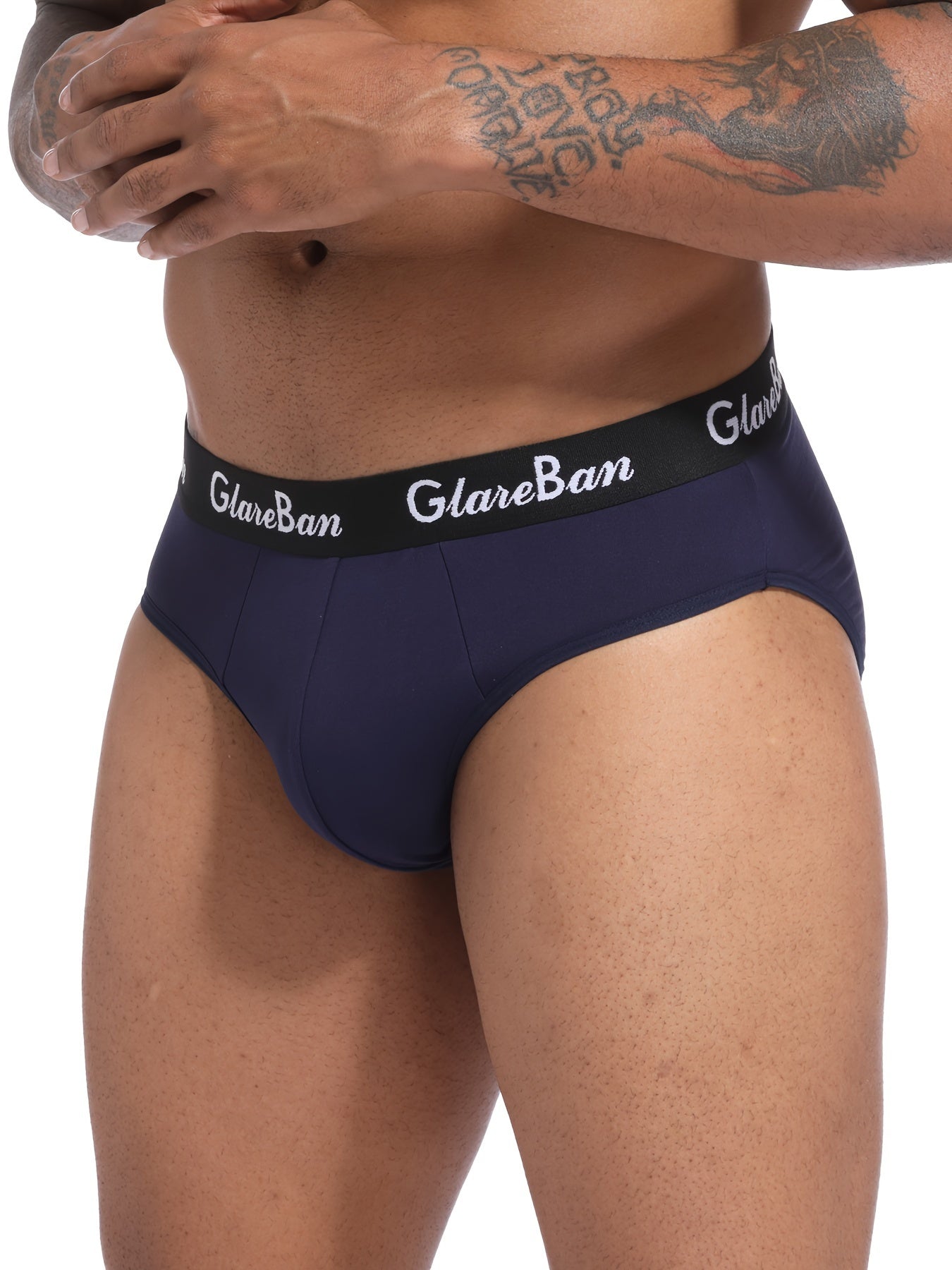 Men's Briefs 3 Pack Polyester Blend Breathable Support Dark Gray Navy Black