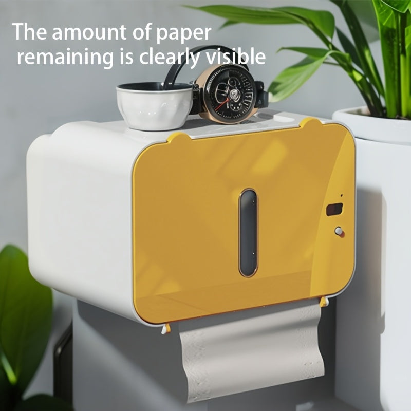 Automatic Quiet Paper Dispenser with Motion Sensor USB Charging No-Drill Bathroom Tissue Holder