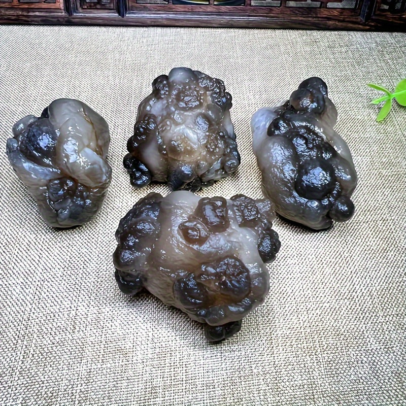 Natural Pictographic Agate Geode with Quartz Crystal Stone