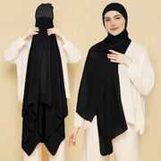 Women's Chiffon Instant Hijab with Built-in Undercap Windproof Sun Protection