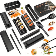 Set of 10 Sushi Making Tools Including Rice Mold Spreader and Roller for Home Cooking