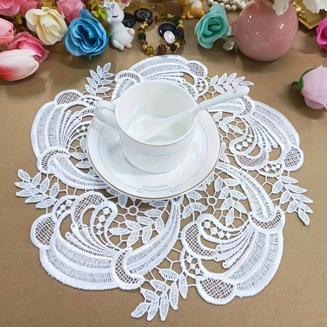 European Lace Coaster Set for Table Protection Elegant Home Decor
