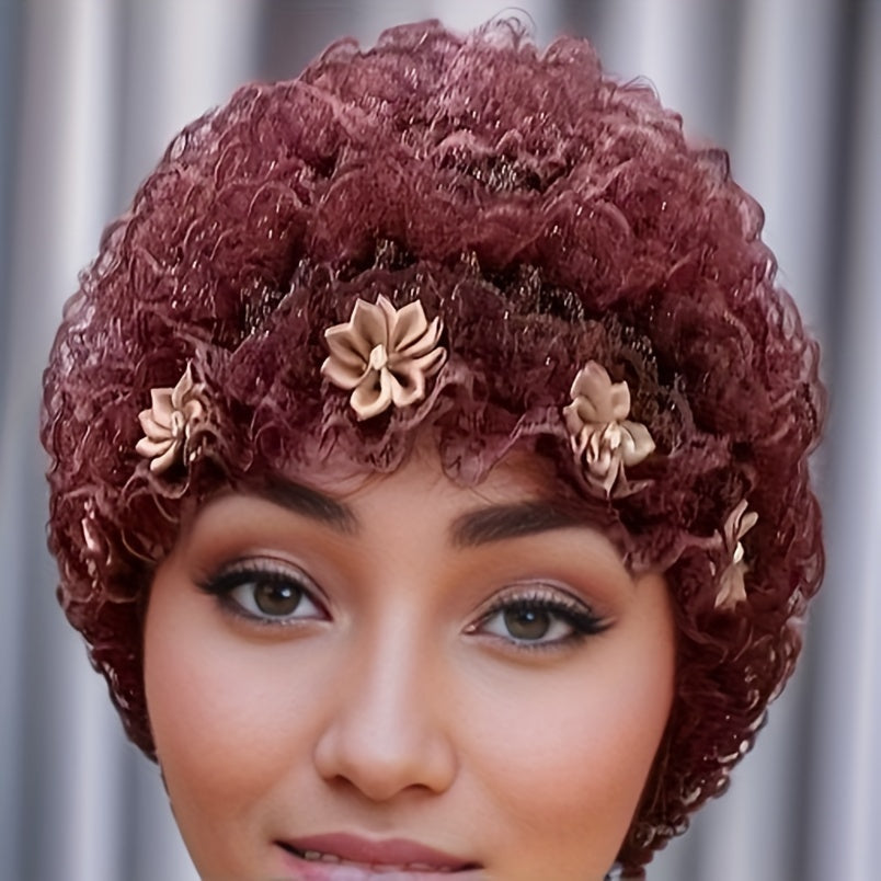 Women’s Lace Turban Hat with Personalized Layered Gauze Breathable Chemo Hat Solid Color