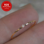 Кольцо из стерлингового серебра с кубическим цирконием для женщин, минималистские украшения