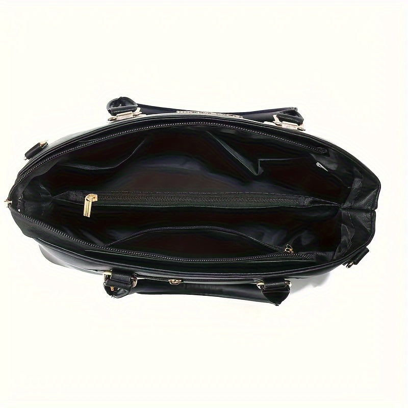 Women's 3-Piece Faux Leather Handbag Set with Tassel Crossbody Tote and Sling