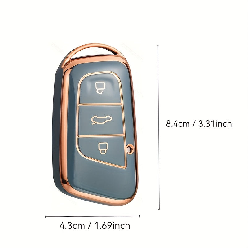 Luxury TPU Car Key Cover for Automotive Key Fob with Metallic Finish
