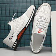 Men's Casual Sneakers Solid Color Breathable Low Top Lace-Up Round Toe All-Season