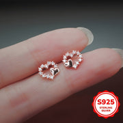 Women Heart-Shaped Silver Earrings with Synthetic Zirconia Jewelry Gift