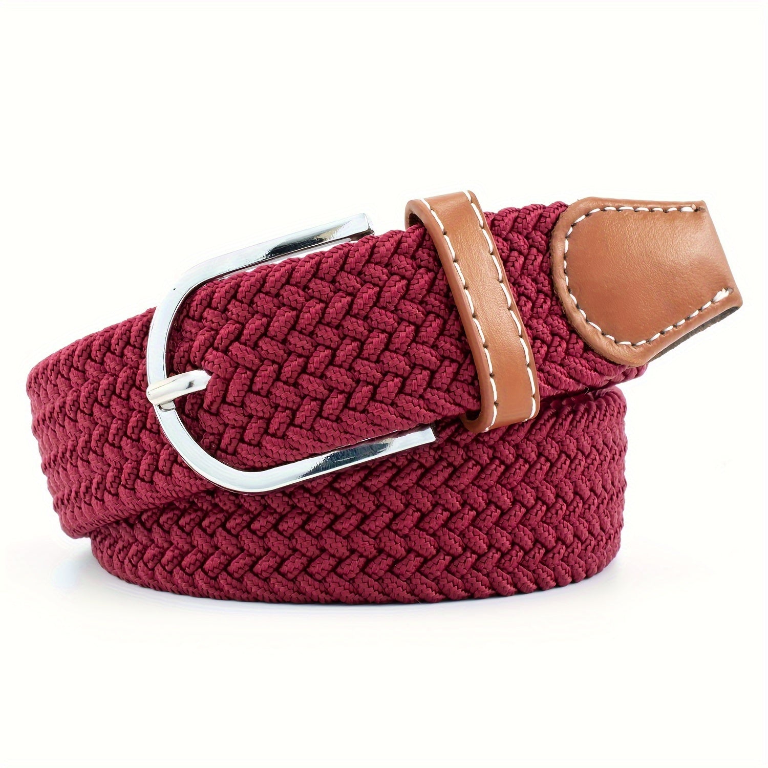 Women's Braided Elastic Belt with Woven Design for Golf and Casual Wear