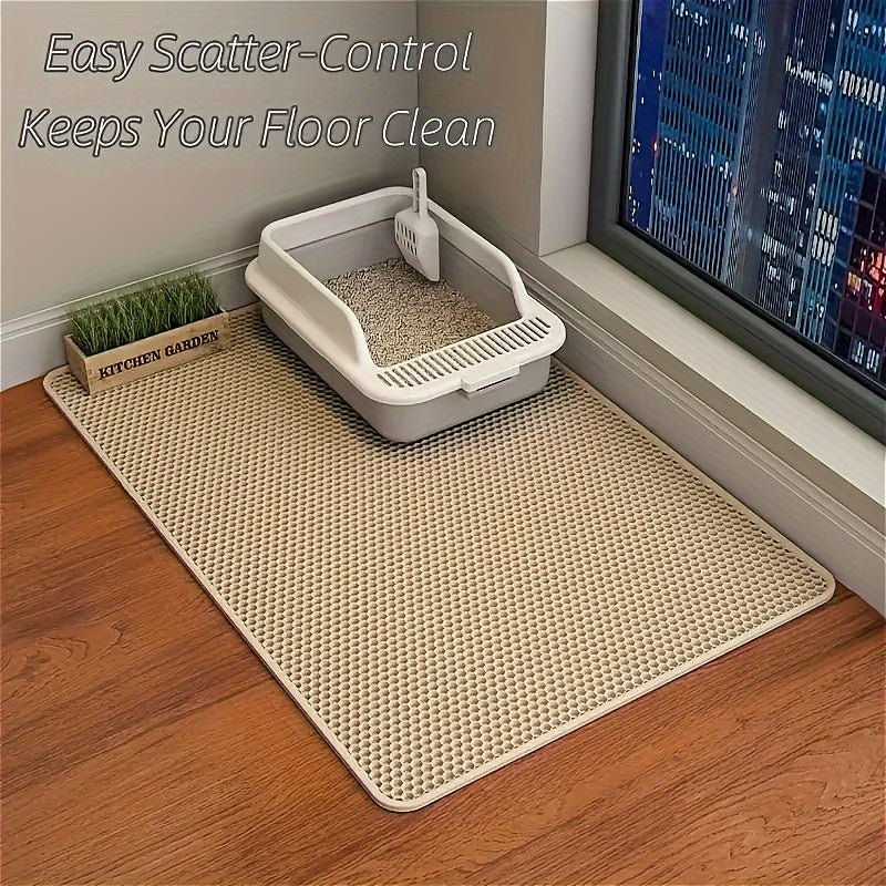 XL Double Layer EVA Cat Litter Mat Waterproof Washable Anti-Slip Odor Control Large Pet Mess Protector