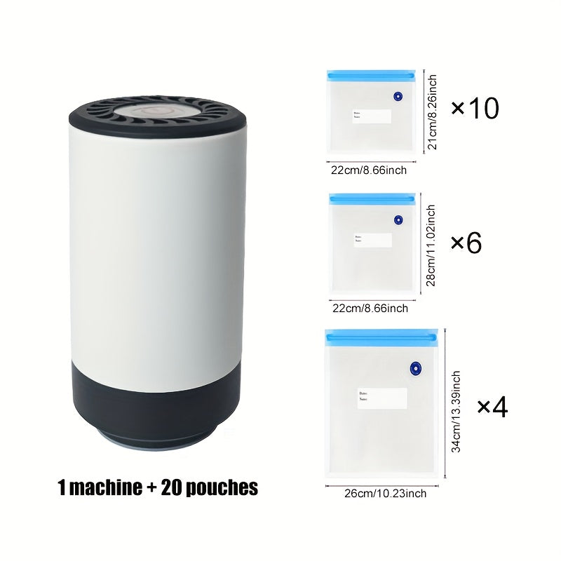 Wireless Handheld Vacuum Pump with USB Rechargeable Battery Digital Display for Food Preservation