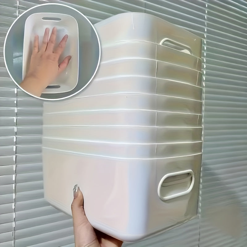 Set of 10 White Plastic Storage Bins for Household Cosmetics Snacks Food Organization