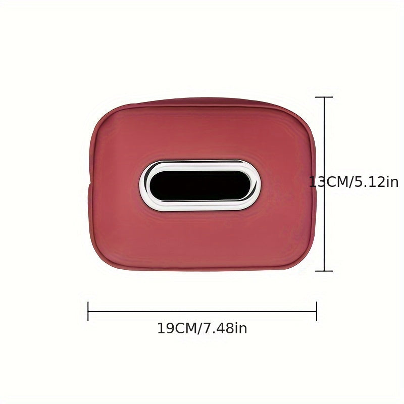 PU Leather Car Tissue Box Holder Multi-Functional Vehicle Organizer