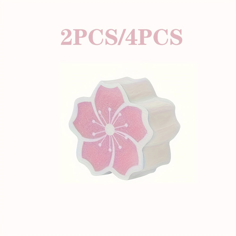 Set of 2/4 Floral Cleaning Sponges for Bathroom Mirrors Faucets and Surfaces