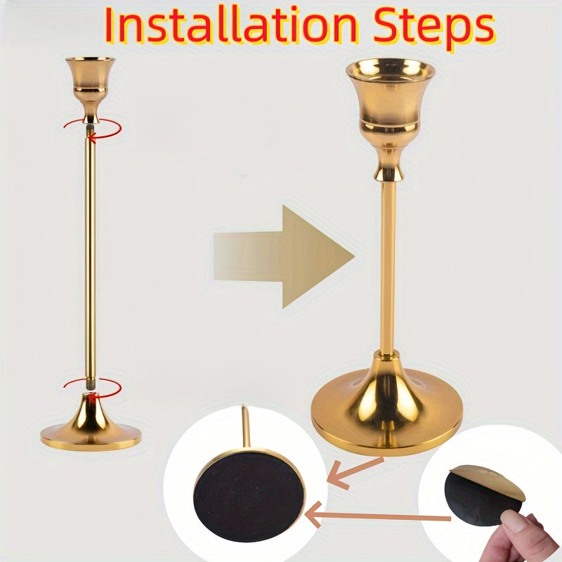 Набор из 3 элегантных металлических подсвечников, идеально подходящих для особых случаев и домашнего декора. Отлично подходит для вечеринок и мероприятий. Свечи не включены.