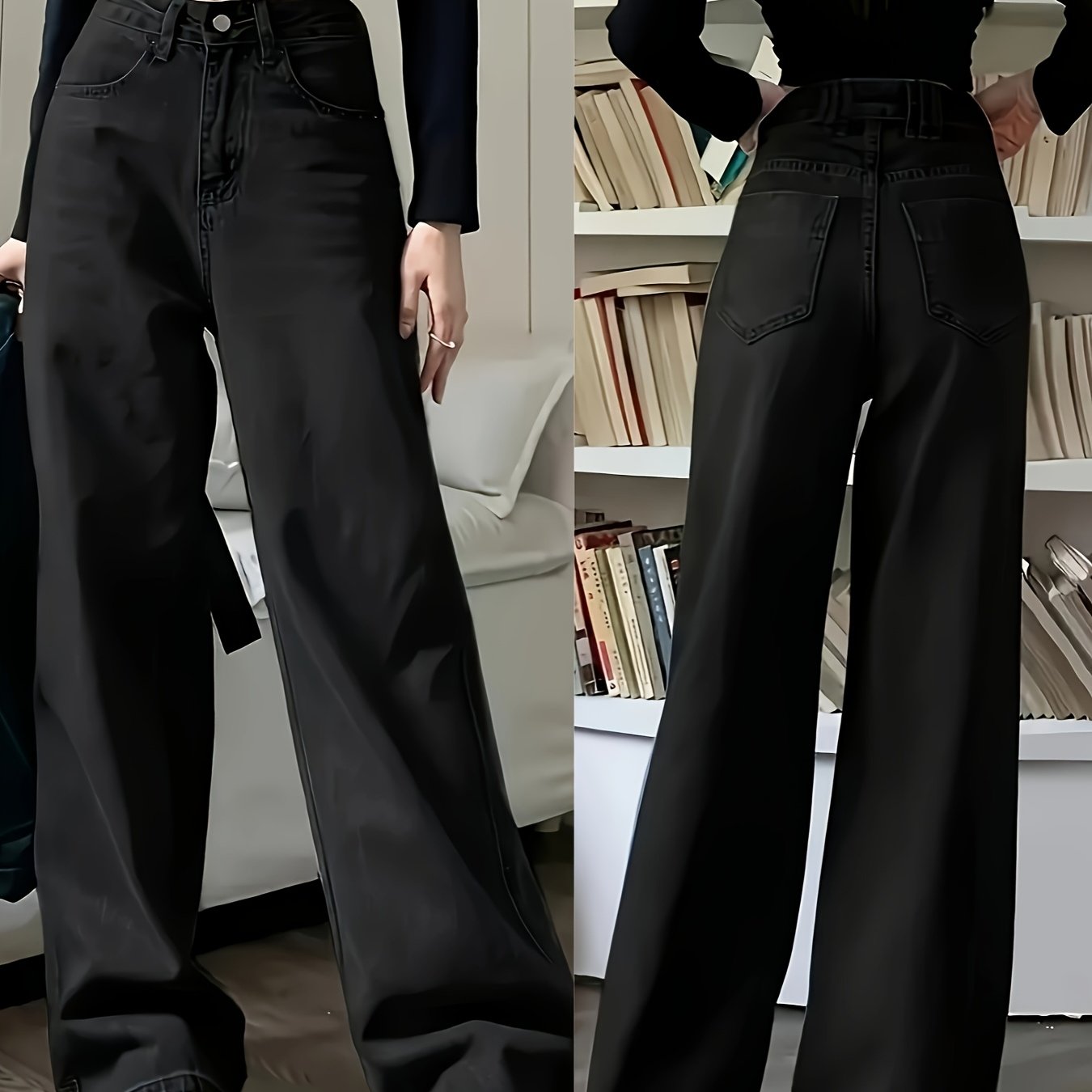 Plus Size Women's Straight Leg Denim Jeans Casual Comfortable All-Season