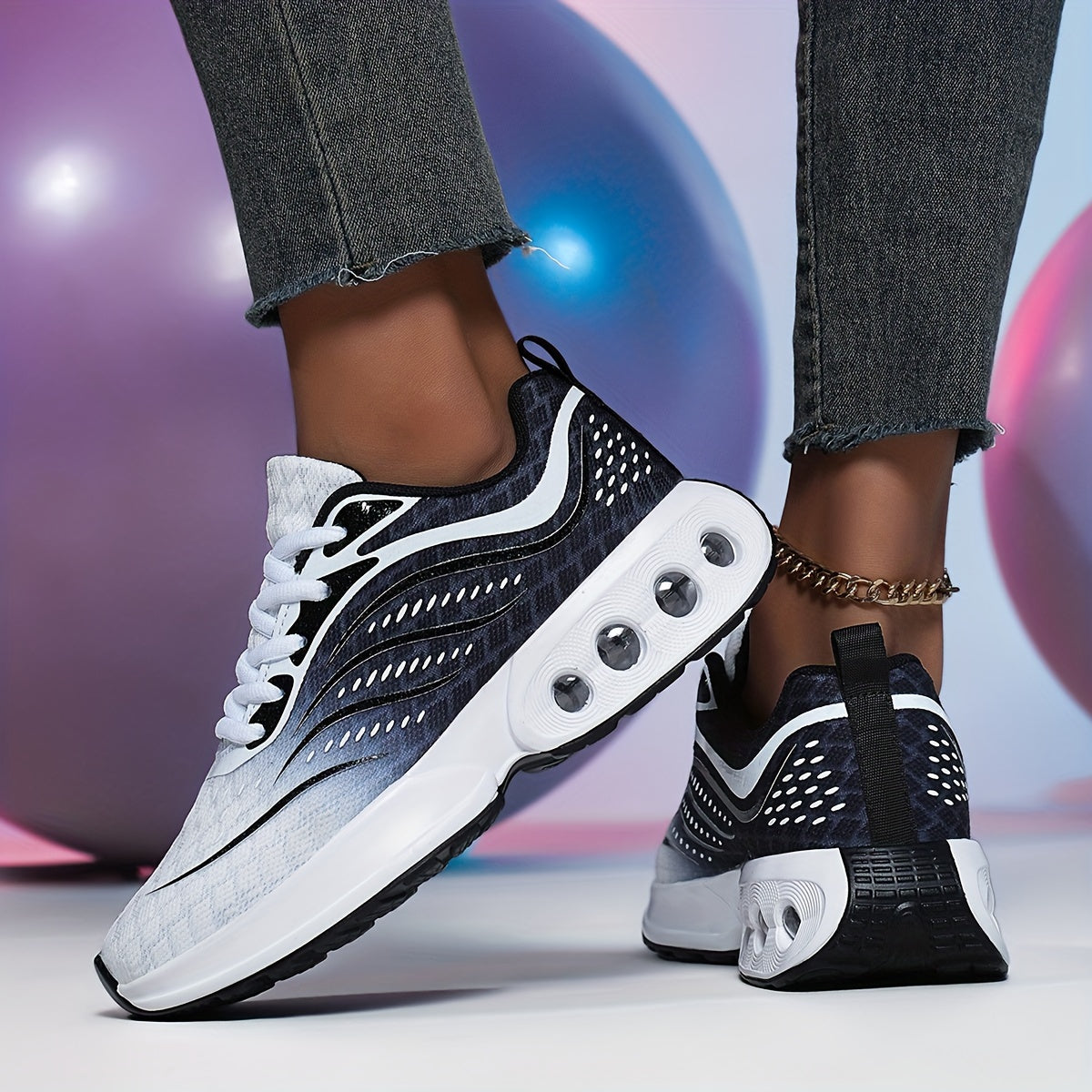 Women’s Air Cushion Sneakers Low-Top Running Shoes Breathable Casual