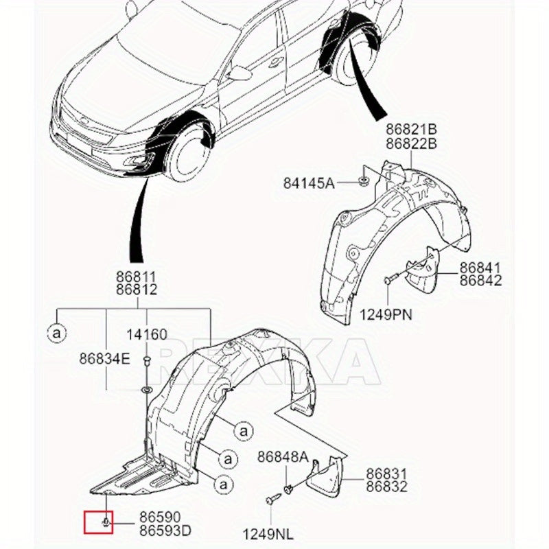 30Piezas Clips de retención de tipo push para guardabarros de coche, sujetadores para vehículos