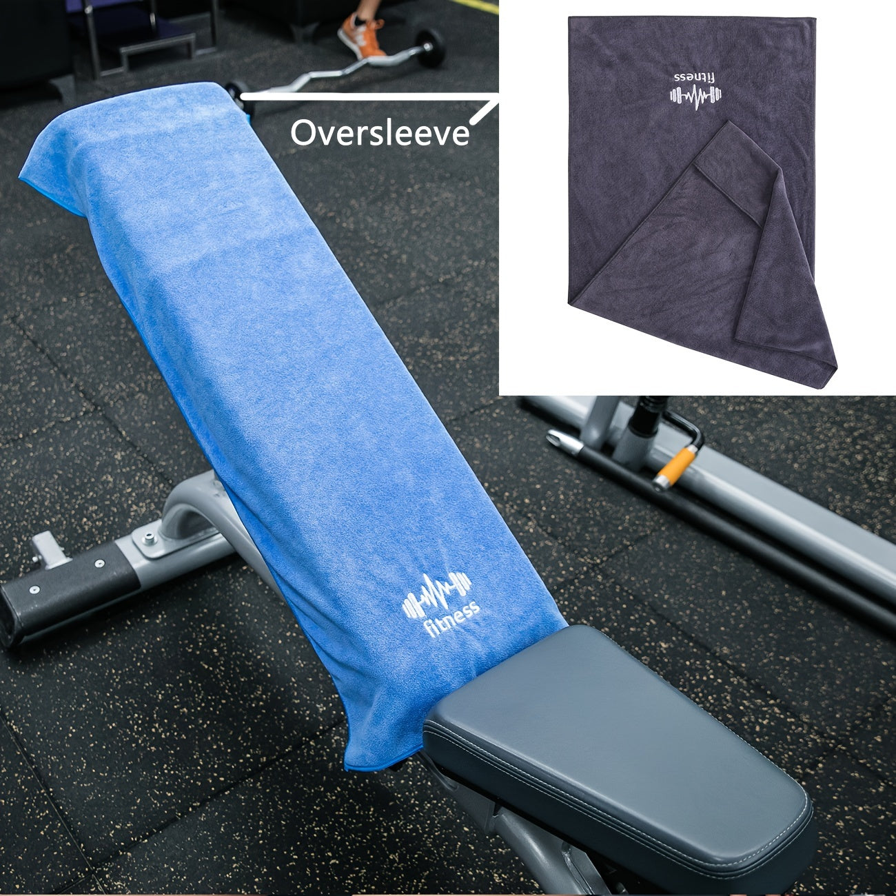 Absorbent Quick-Dry Sports Towel with Sleeve Cover for Fitness Running Outdoor Activities 40x96cm