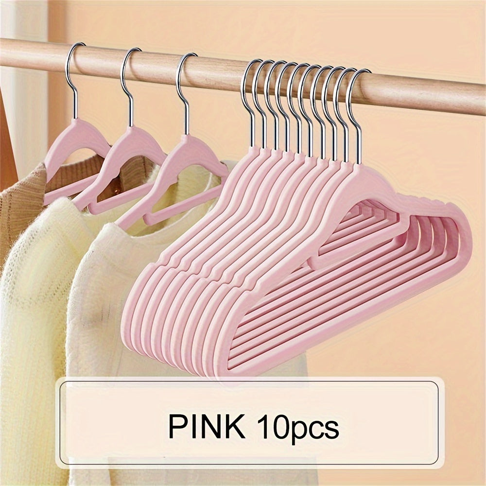 Set of 10 Velvet Hangers Non-Slip Tie Bar Swivel Hooks for Coats and Clothes