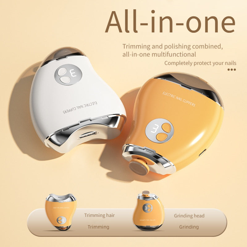 Electric Nail Cutter and Grinder 2-in-1 USB Rechargeable with LCD Display and 3 Speed Settings