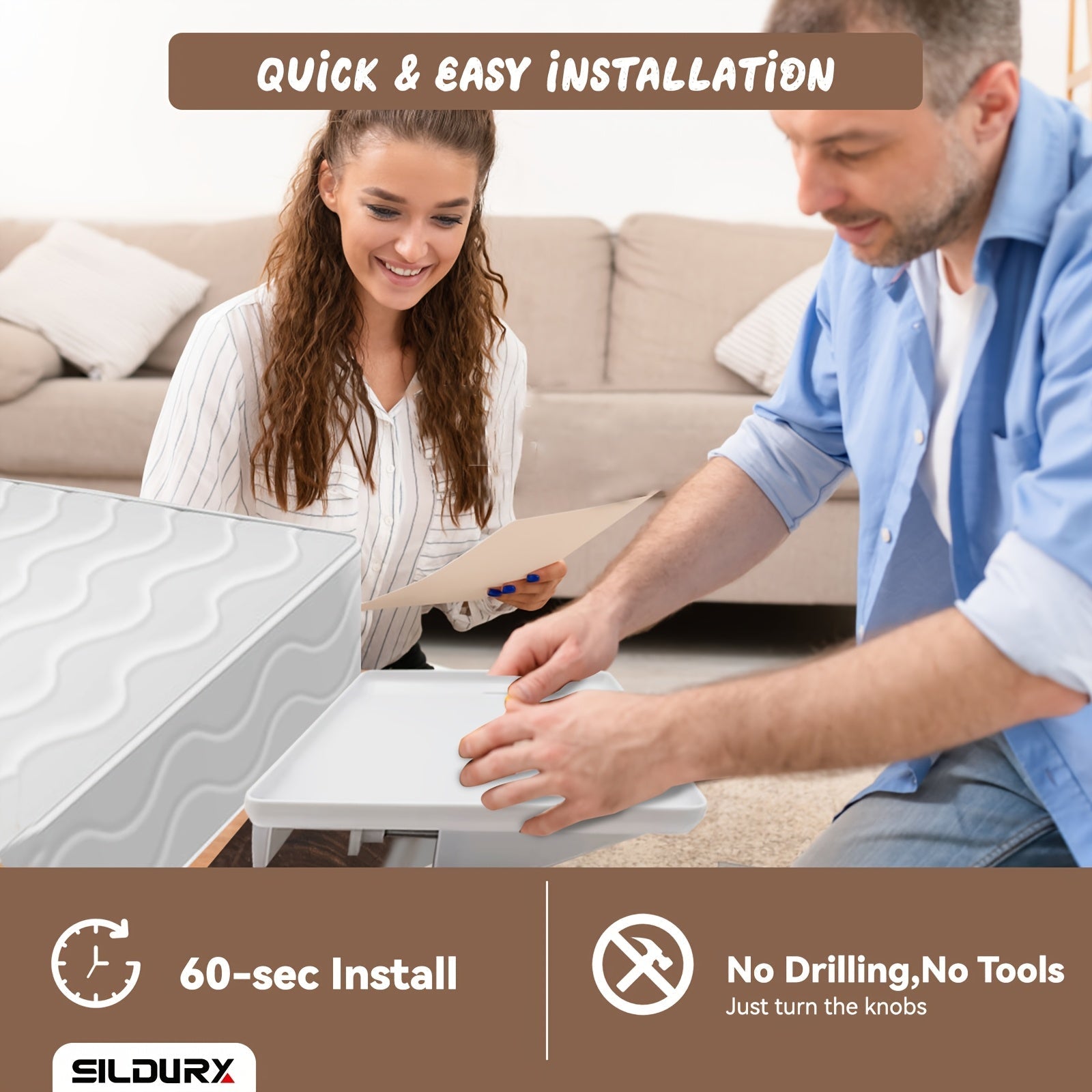 Mesita de noche de plástico con gestión de cables organizador de mesita de noche negro o blanco