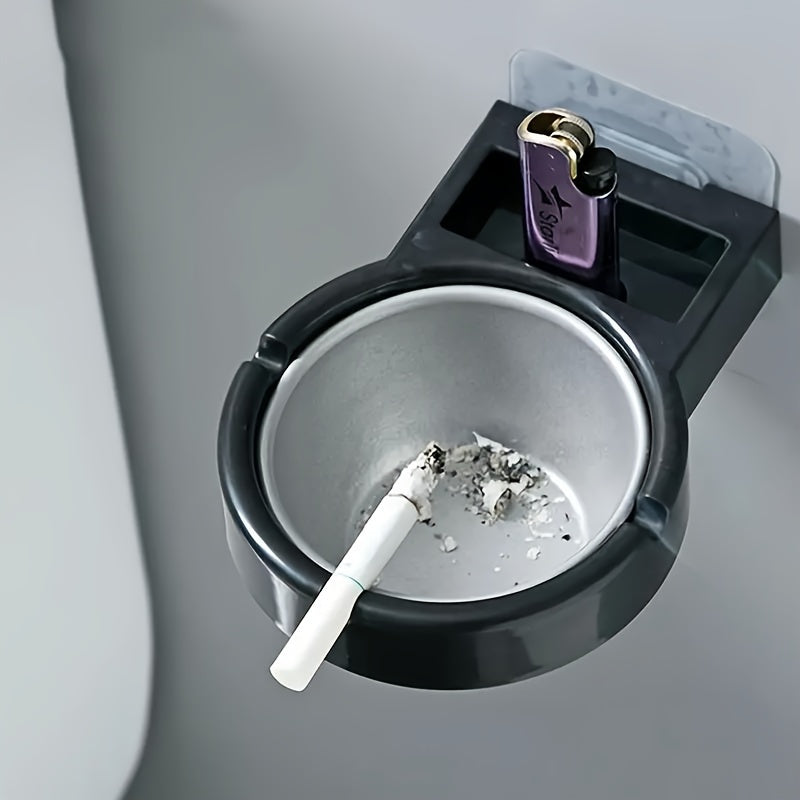 Modern Wall-Mounted Ashtray with Shelf No Drilling Needed for Home or Office