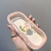 Clear Tulip Pattern Glasses Case Tough Plastic Eyewear Storage