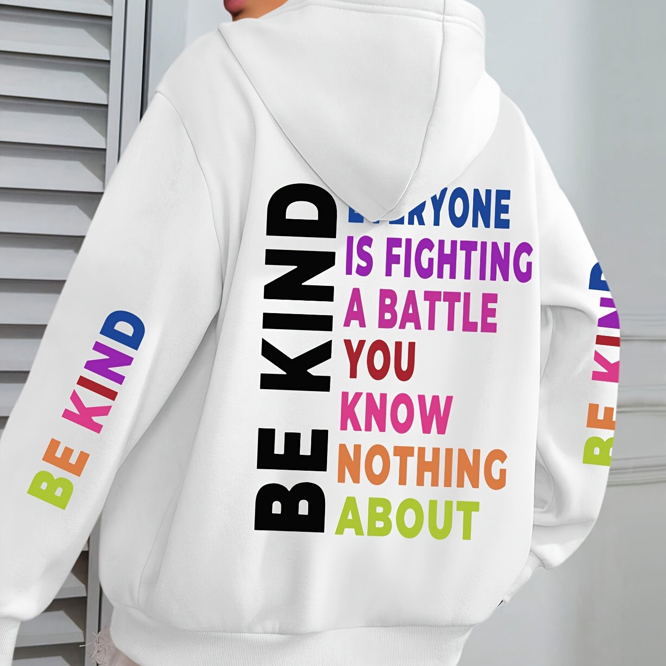 Women’s Knit Hoodie with Alphabet Pattern Casual Fall Winter Big Size