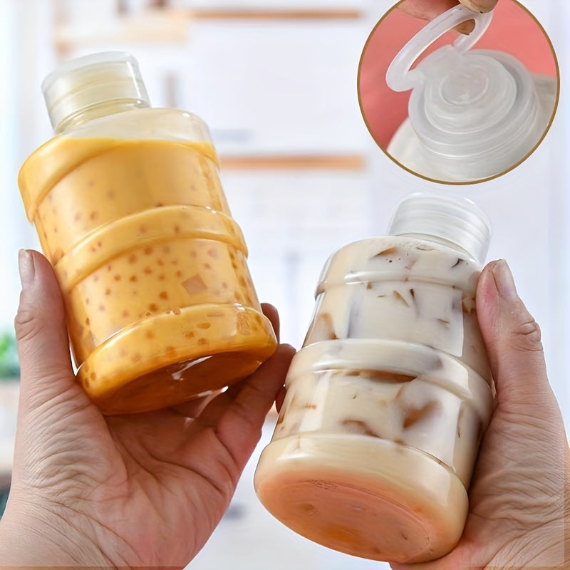 Botella de plástico a prueba de fugas de 500 ml para jugos y bebidas frías, reciclable