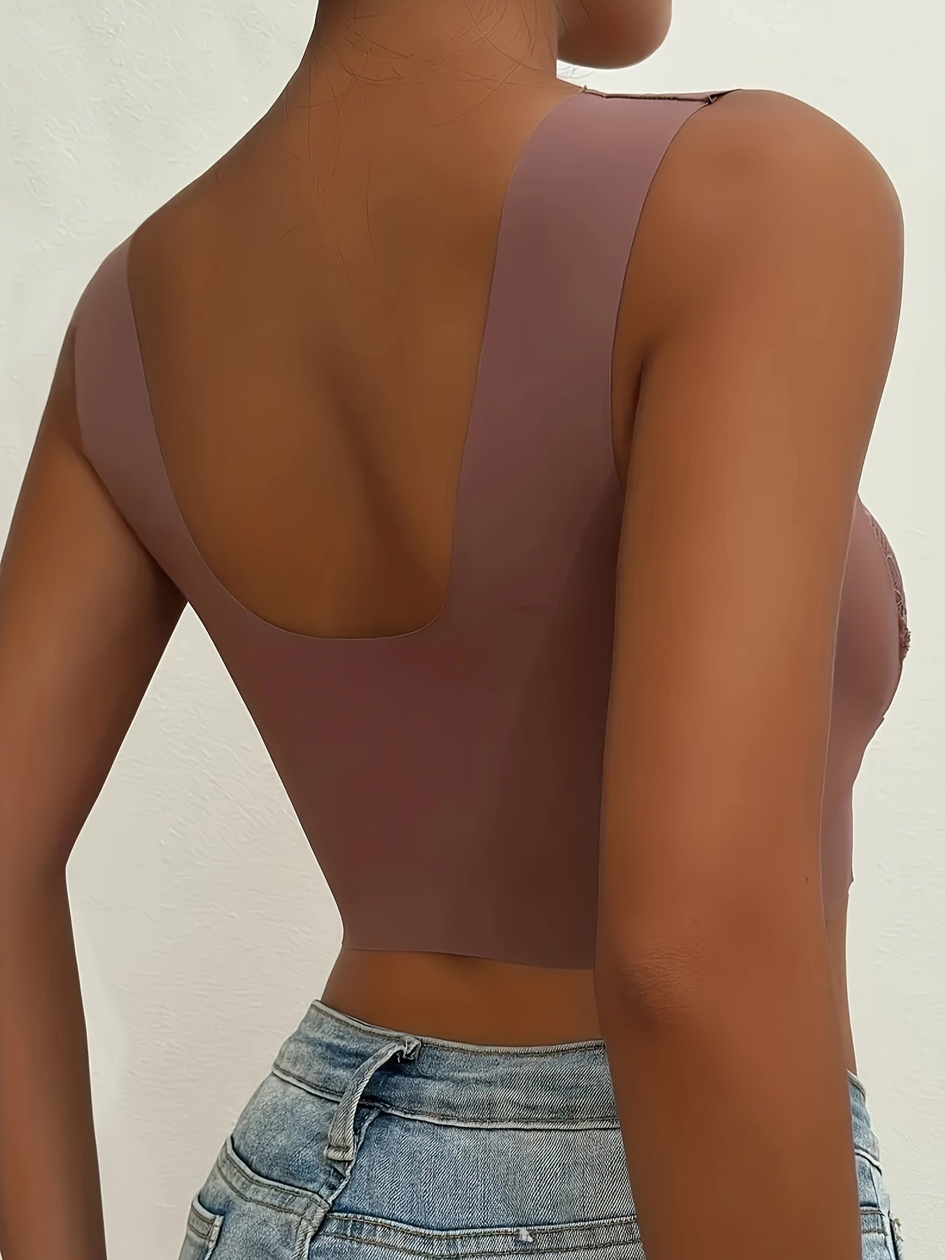 Women's Lace Wireless Push-Up Bras with Contrast Lace, Breathable, Comfortable