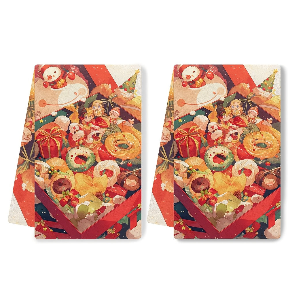 Juego de 2 toallas de cocina ultra suaves 16x24 pulgadas absorbentes caja de regalo